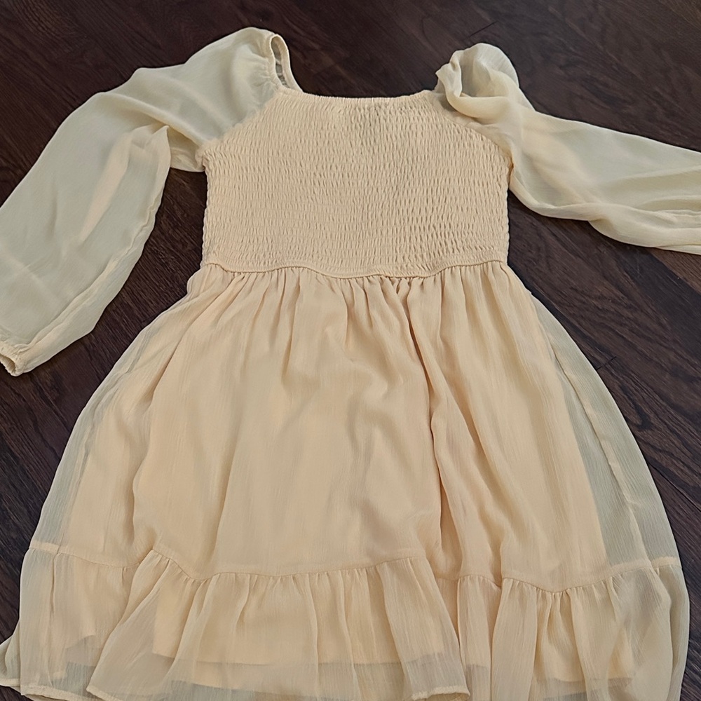 Art Class Cream Kids Casual Dress